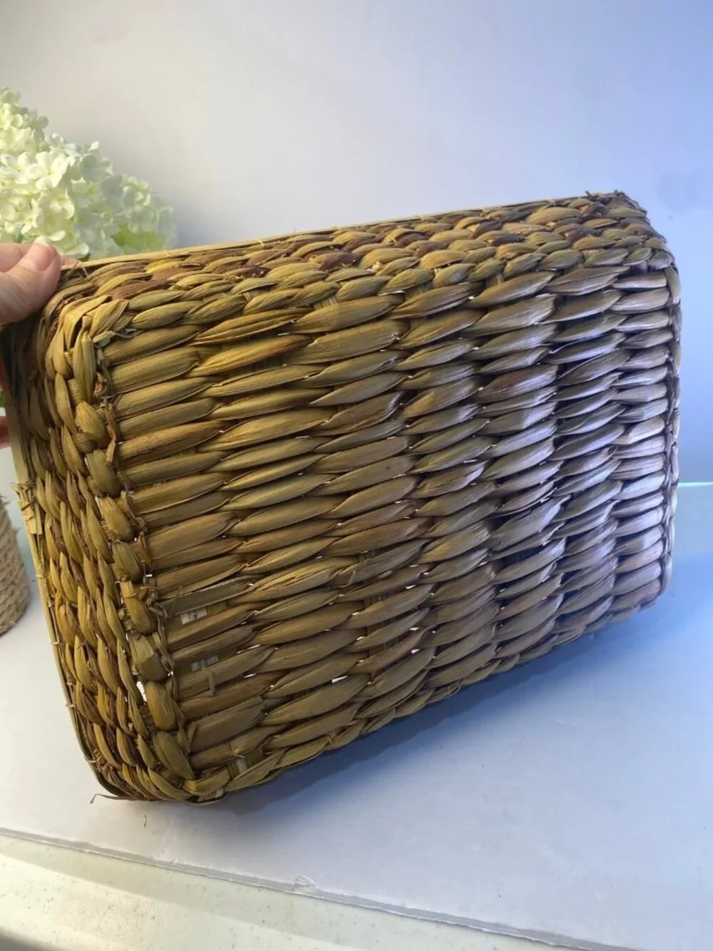 Vintage Anchor Hocking 3 Quart 13 X 9 Casserole Baking Dish with Woven Basket